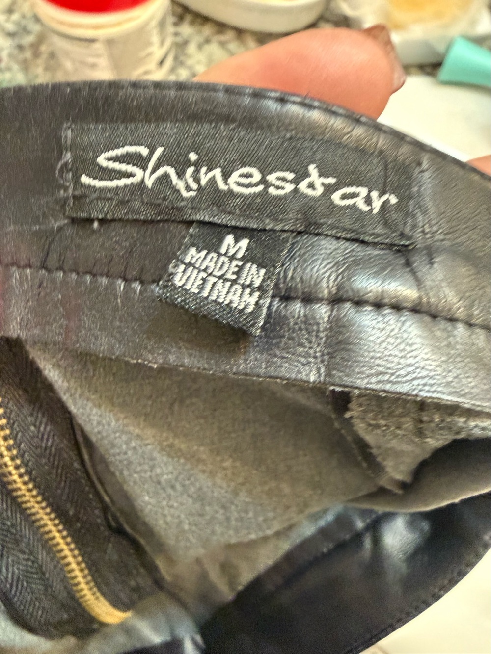 Shinestar Black Faux Leather Mini Skirt with Side Pockets - Picture 4 of 4
